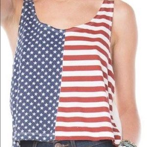 Brandy Melville America flag crop tank top